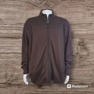Eddie Bauer Brown Full-Zip Sweatshirt, size XXL.